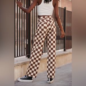 MIDLAND BROWN CHECKERED JEANS